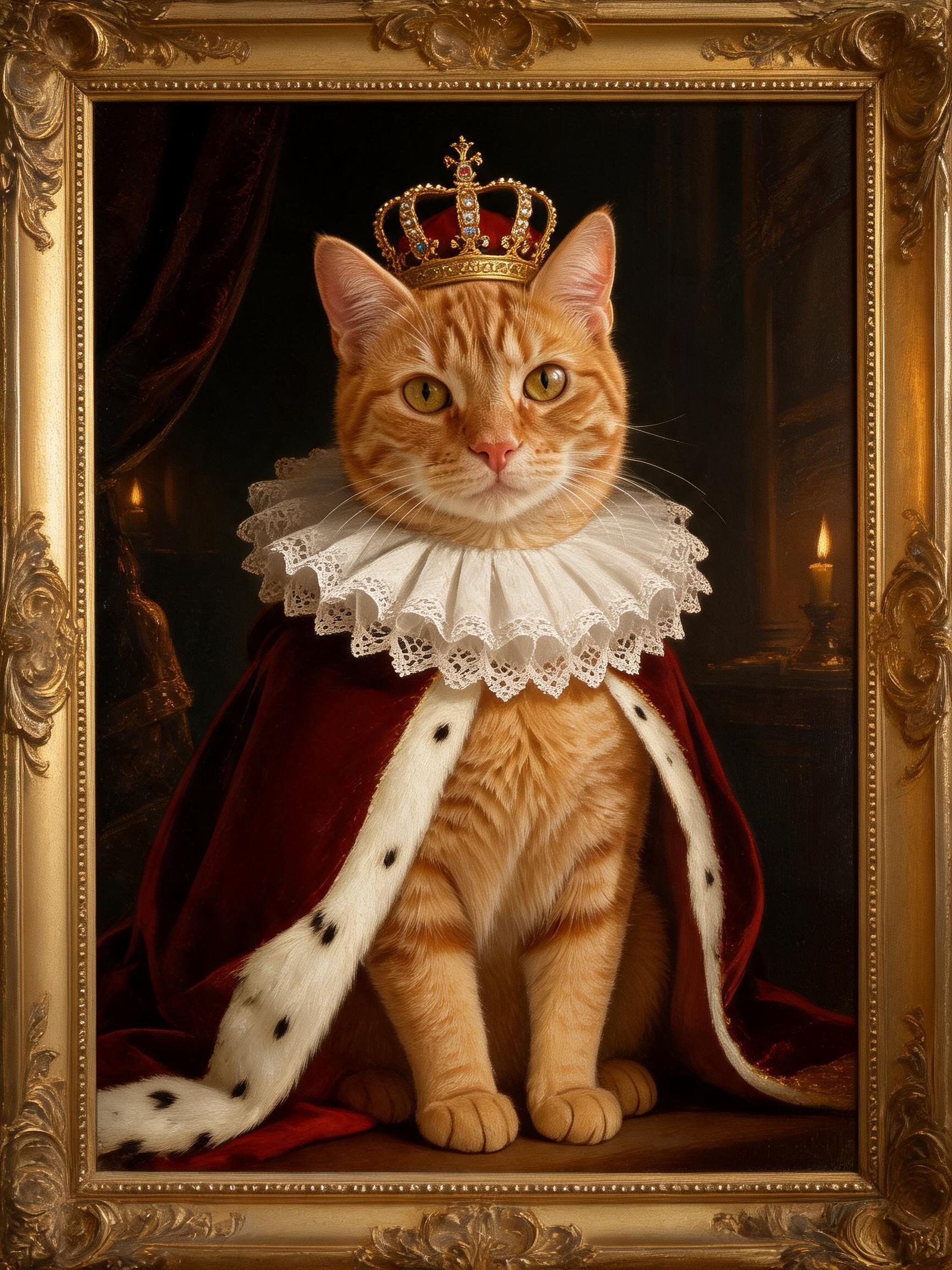 AI Royal classic portrait of Simba the cat