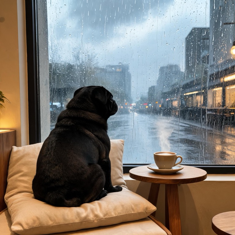Cafe seat — AI pet portrait template
