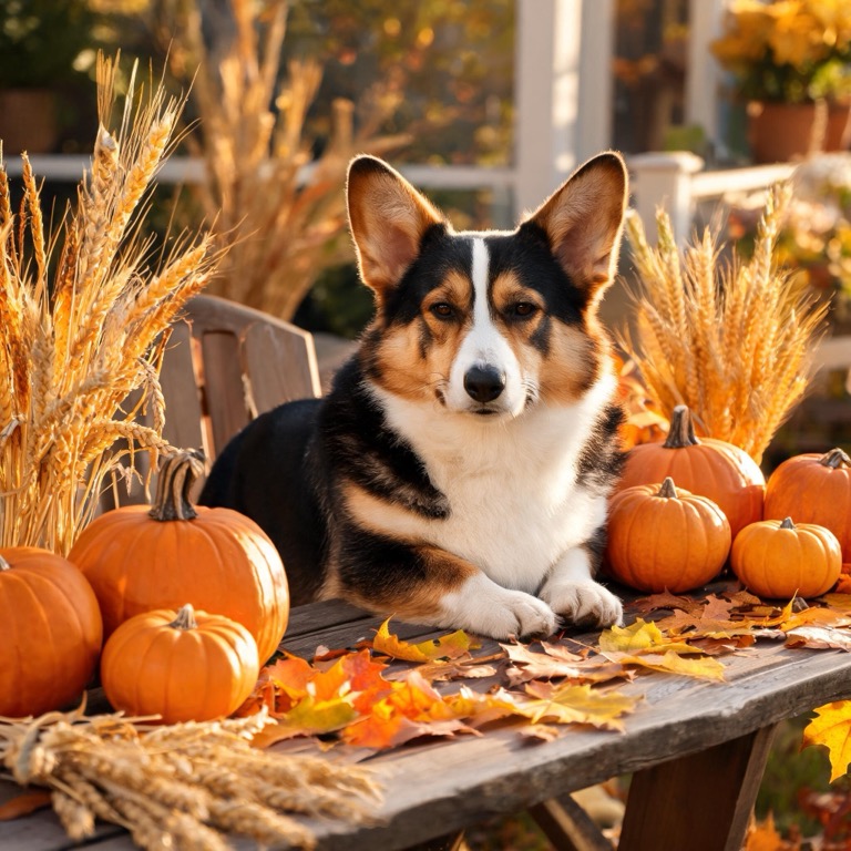 Harvest table — AI pet portrait template
