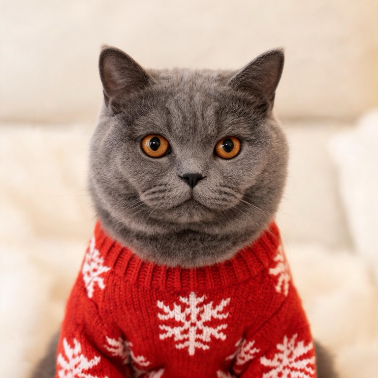 Christmas knit — AI pet portrait template