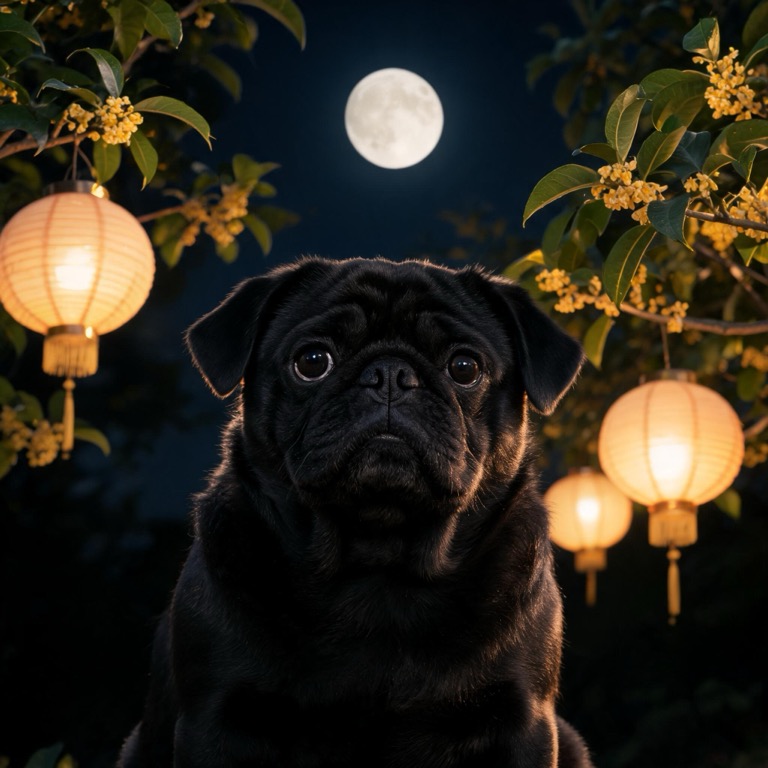 Mid-autumn — AI pet portrait template