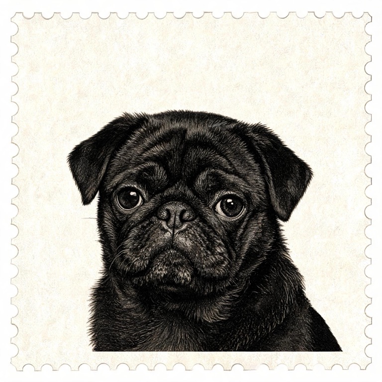 Postage stamp — AI pet portrait template
