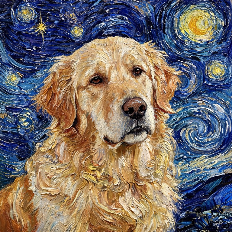 Starry night — AI pet portrait template