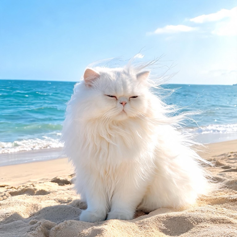 Summer shore — AI pet portrait template
